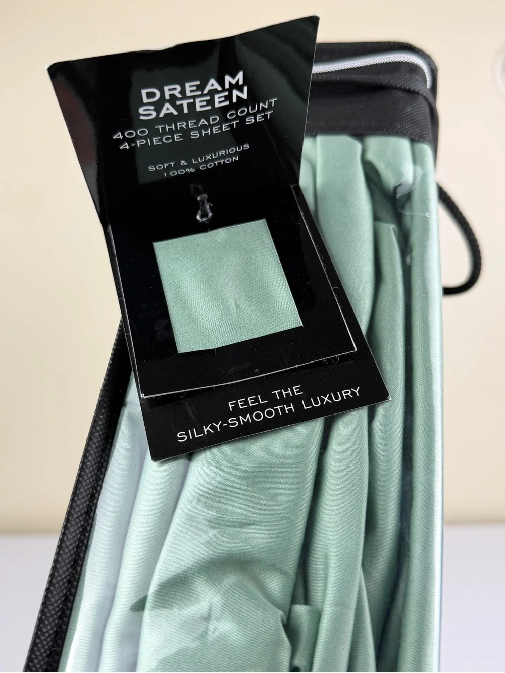 Wamsutta Dream Zone Sateen Blue 400 TC 4 Piece Queen Cotton Sheet Set